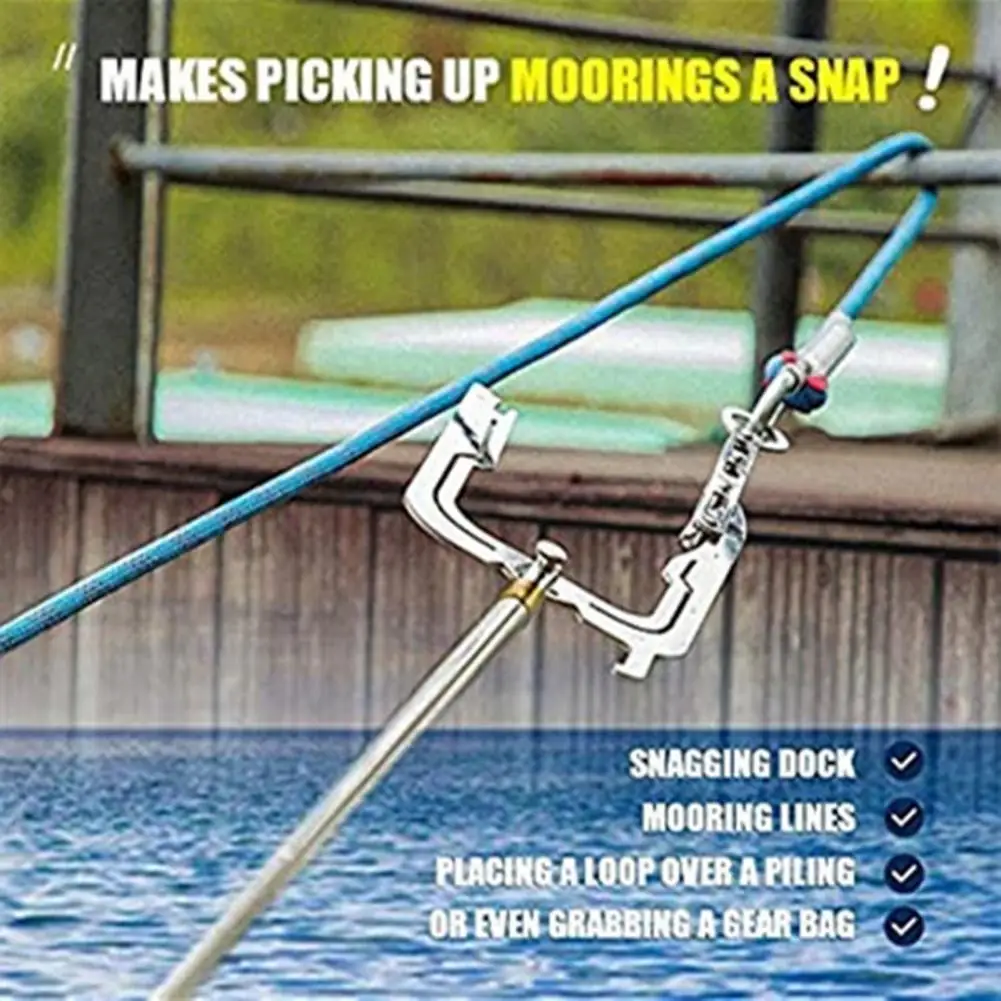 Boat Hook Multifunctional Easy to Use Metal Dock Locking Ring for Grabbing Gear Bags