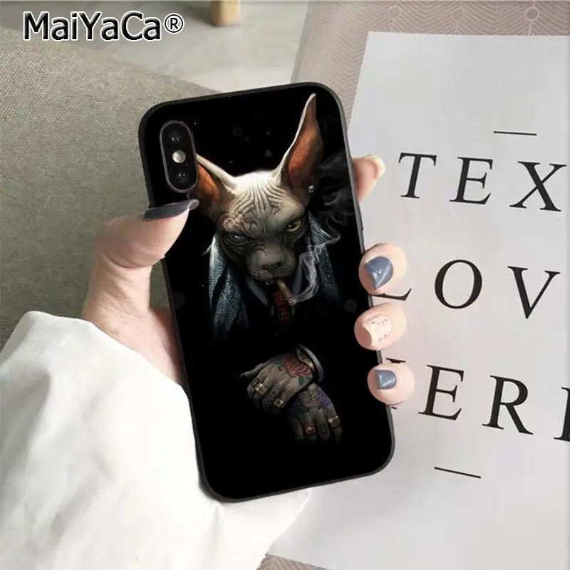 MaiYaCa animal Sphynx Hairless cat Printing Drawing Phone Case cover for iphone SE 2020 11 pro 8 7 66S Plus X XS MAX 55S SE XR