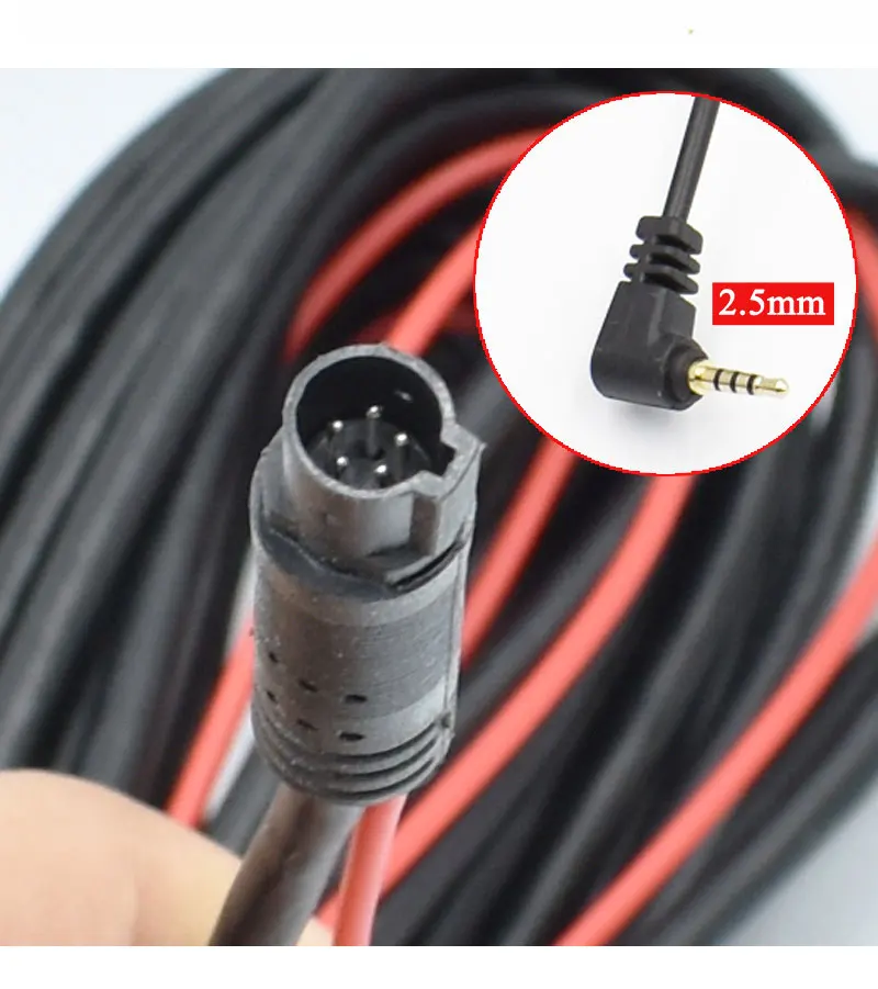 5 Pin Car DVR Camera Cable 2.5mm Jack Port 4pin Video Extension Line for Vehicle Rear View Camera