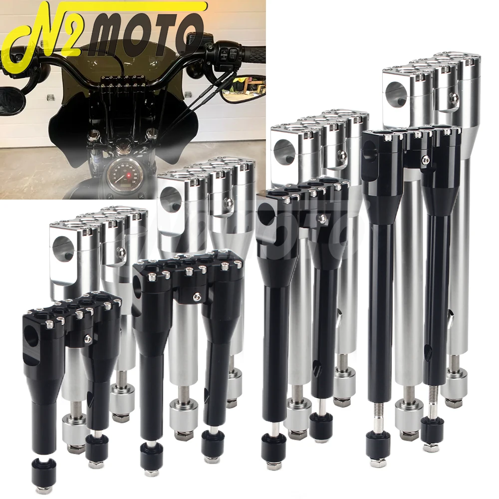 

For Harley Road King Street Glide 6" 7'' 8'' 9'' 10'' 11''12" 13'' Motorcycle Handle Bar Mounting Handlebar Riser 1 1/8 Clamp