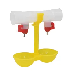 25 Mm Chicken Waterer Double Nipple Drinker Mouth Drinking Hanging Cups Chicken Feeder Farming Equipment 10 Pcs