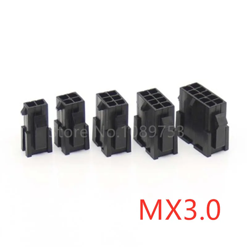 10PCS Micro-Fit 3.0mm Connector MX3.0 Double Row Female Housing 2x1/2/3/4/5/6/7/8/9/10/12 Pin Pitch 3.0 43640 Series