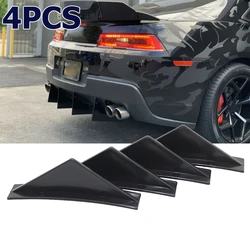 4pcs/set Car Rear Bumper Lip Rear Diffuser Universal Shark Fins Style Spoiler Lip Wing Splitter For Honda Toyota Ford Peugeot