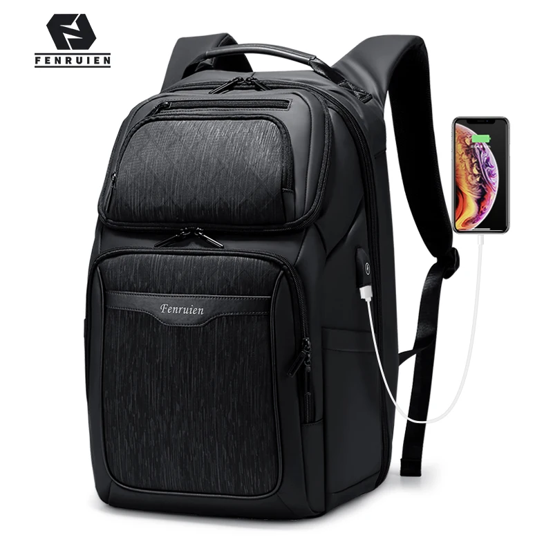 Fenruien homens mochila grande capacidade fim de semana viagem mochila repelente de água computador portátil mochila de volta pacote masculino