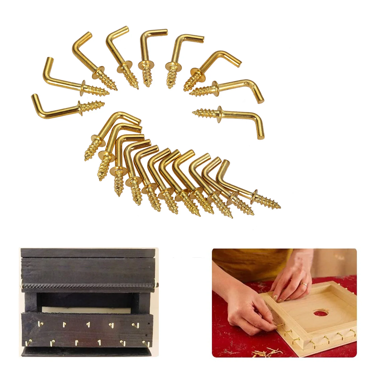 DRELD-gancho de tornillo de ángulo recto de hierro, gancho de luz, estilo L, Ojo de oveja, para colgar tazas, macetas, marco de fotos, colgador de tornillos, 20/10 Uds.