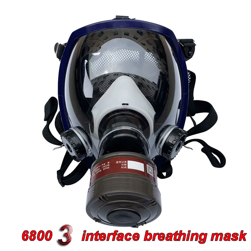 

3 ports Multipurpose Full Gas mask spherical Super clear Fully sealed Protective mask Spray paint Industrial pollution gas mask