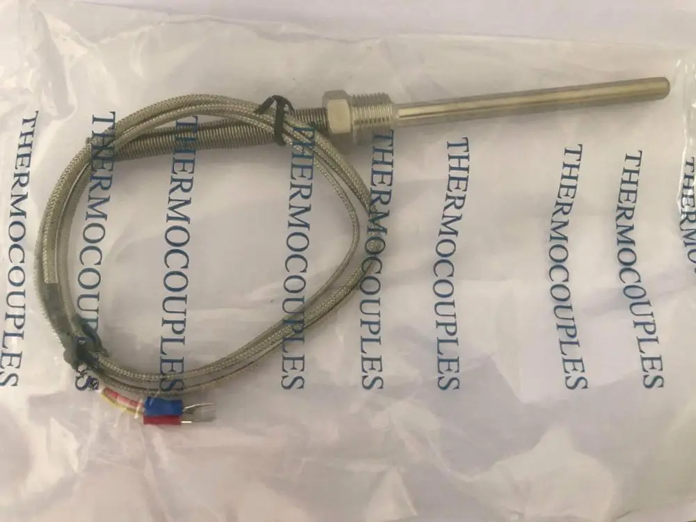 K-type high temperature thermocouple transmitter probe pT3 / 8 thread metal shield wire temperature sensor 0-800°C