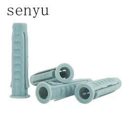 LUHUICHANG plug plastic pipe column expansion tube screw anchor plug wall plugs plastic anchor  wall screw 100pcs