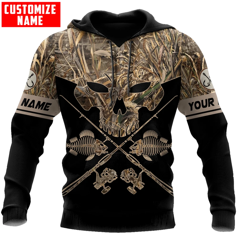 

Custom name Skull Head Fishing Camo 3D Printing Men's Hoodie & Sweatshirt Autumn Unisex Zip Hoodie Casual Tracksuits KJ779