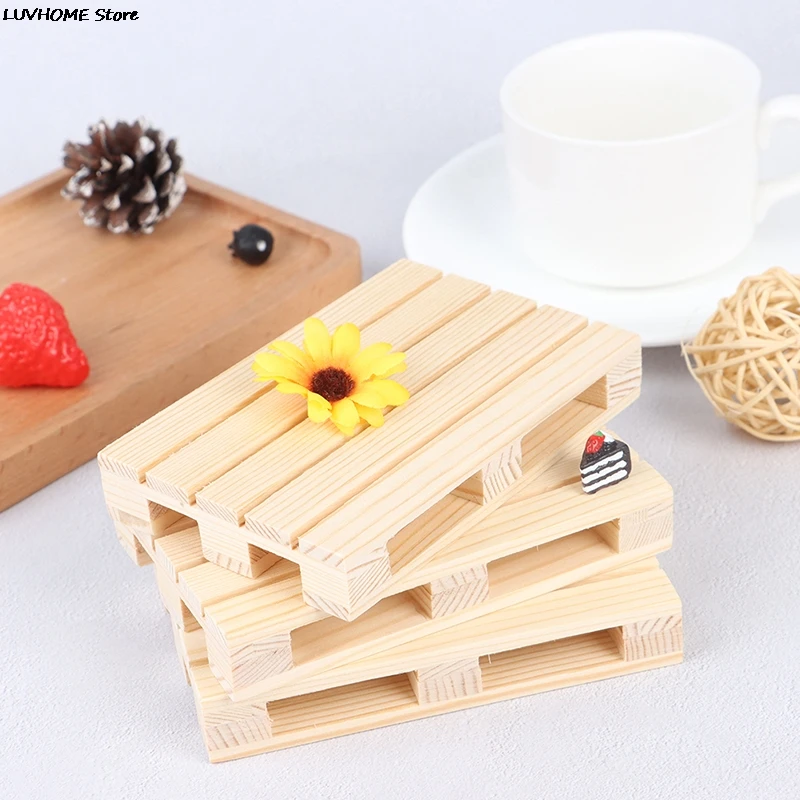 Mini Wooden Pallet Beverage Coasters For Hot And Cold Drinks Wood Pallet Coasters Flower Pot Cushion