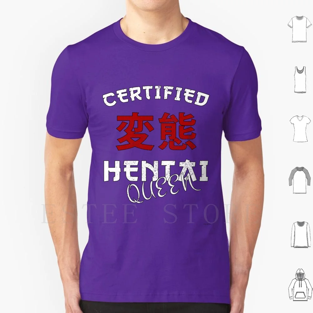 Hentai Gift Ecchi Anime Design T Shirt DIY Big Size 100% Cotton Hentai Queen King Anime Manga Ecchi Lewd Weeb Weeaboo