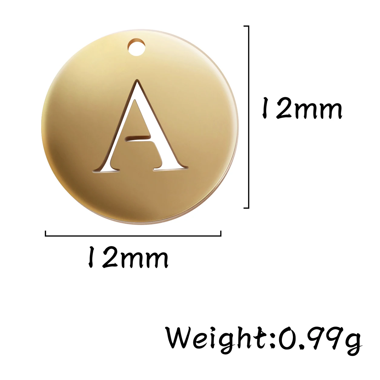 10 Stück/Set 26 Goldfarbene Großbuchstaben DIY Anhänger Edelstahl Alphabet Charm für Halskette Armband Ohrring Schmuckherstellung – Detail 2