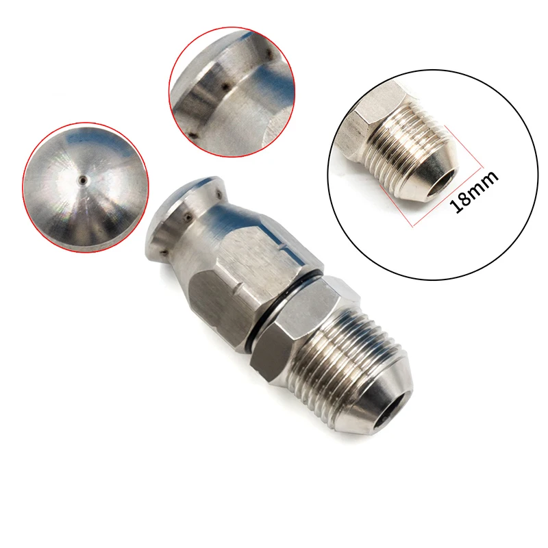 

High Pressure Washer Accessory Stainless Steel Pipe Cleaning Sewer Nozzle Drain Cleaning Nozzle High Pressure Sewer Clean Nozzle