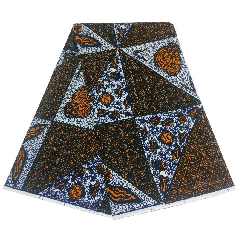 Tela africana con estampado inglés, tela de Ankara nigeriana, 6 yardas por lote, cera pagne