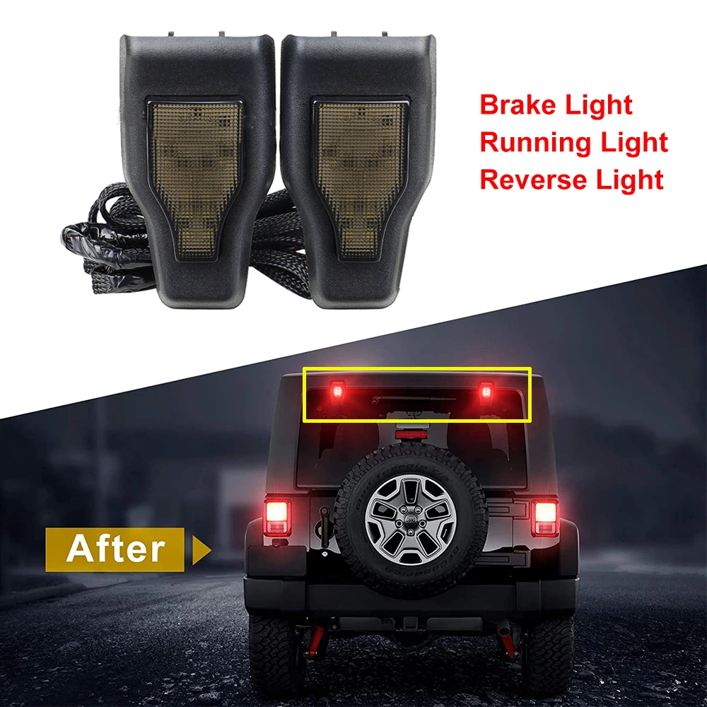 

Крышка шарнира окна автомобиля для Jeep Wrangler JK JKU 2007-2017 JL JLU 2018-2024 + крышка шарнира оконного стекла со светодиодным стоп-сигналом сзади