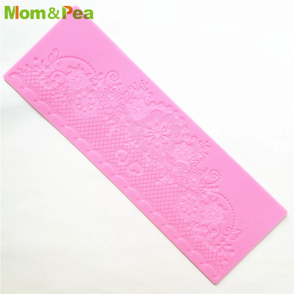 Mom & Pea-Cake 3D Lace Pad Mold, Decoração Do Bolo, Fondant Mold, Food Grade Silicone Mold, GX307-17