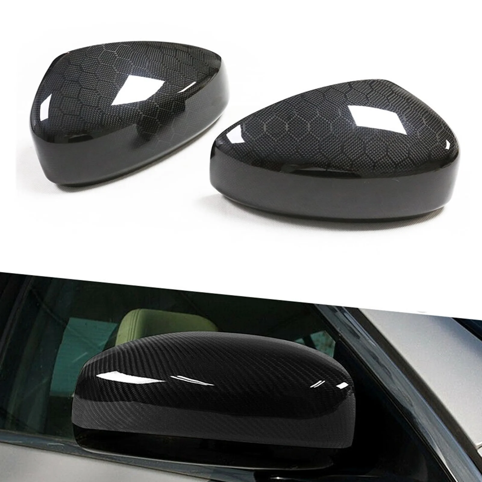 

Mirror Cover Add On For Infiniti G35 2003-2007 Coupe 2-Door Only Honeycomb Style Carbon Fiber Car Exterior Rear View Cap Shell