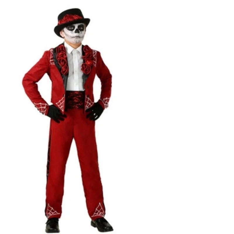 Costume d'halloween à manches longues pour femme adulte, vêtement de mariée, noir, effrayant, squelette, crâne, Joker, Cosplay, Plus pour homme