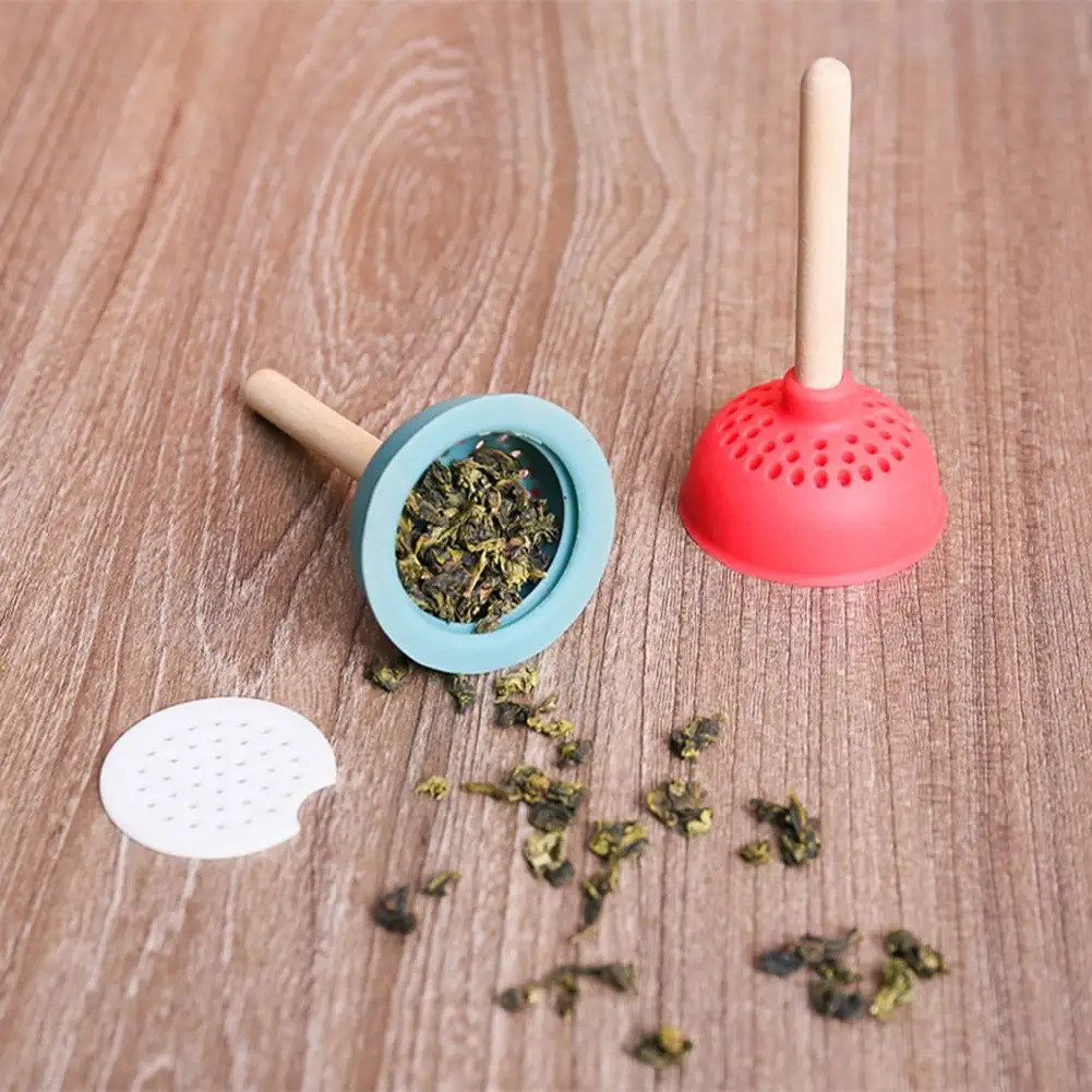 Silicone Tea Infuser Filter Tea Strainer Teatanic Creative Toilet Plunger Shaped Funny Herbal Tea Bag Reusable Coffee Diffuser