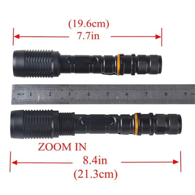 TopCom On Sale T6 LED Portable Zoom EDC Flashlight 5-Mode Tactical Hunting Flashlight Bike Light Long Distance Camping Lantern