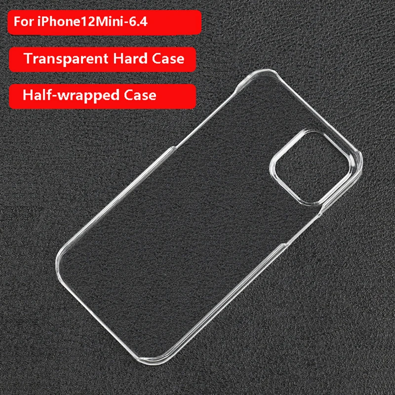 Ultra Thin Transparent For Apple iPhone 16Pro Max 15 14 13 12 Mini 11 Xr XS 78 Plus SE Luxury Hard Shell Half-Wrapped Phone Case