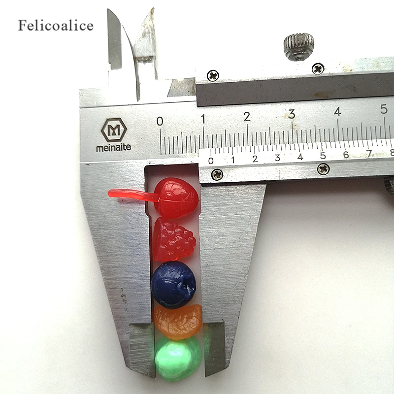 100 stücke Schleim weiche Simulation Frucht gefälschte Kirsche/Blaubeere/Erdbeere Miniatur Cabochon DIY dekorative Handwerk Scrap booking 10mm – Detail 1