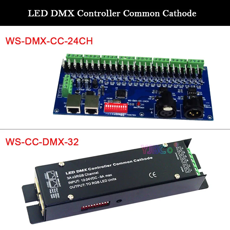 High Frequency DMX RGB LED Strip Controller 12V 24V 3 CH 24 CH channel Common Cathode dmx512 Decoder For LED Strip,Lamp,Bulb