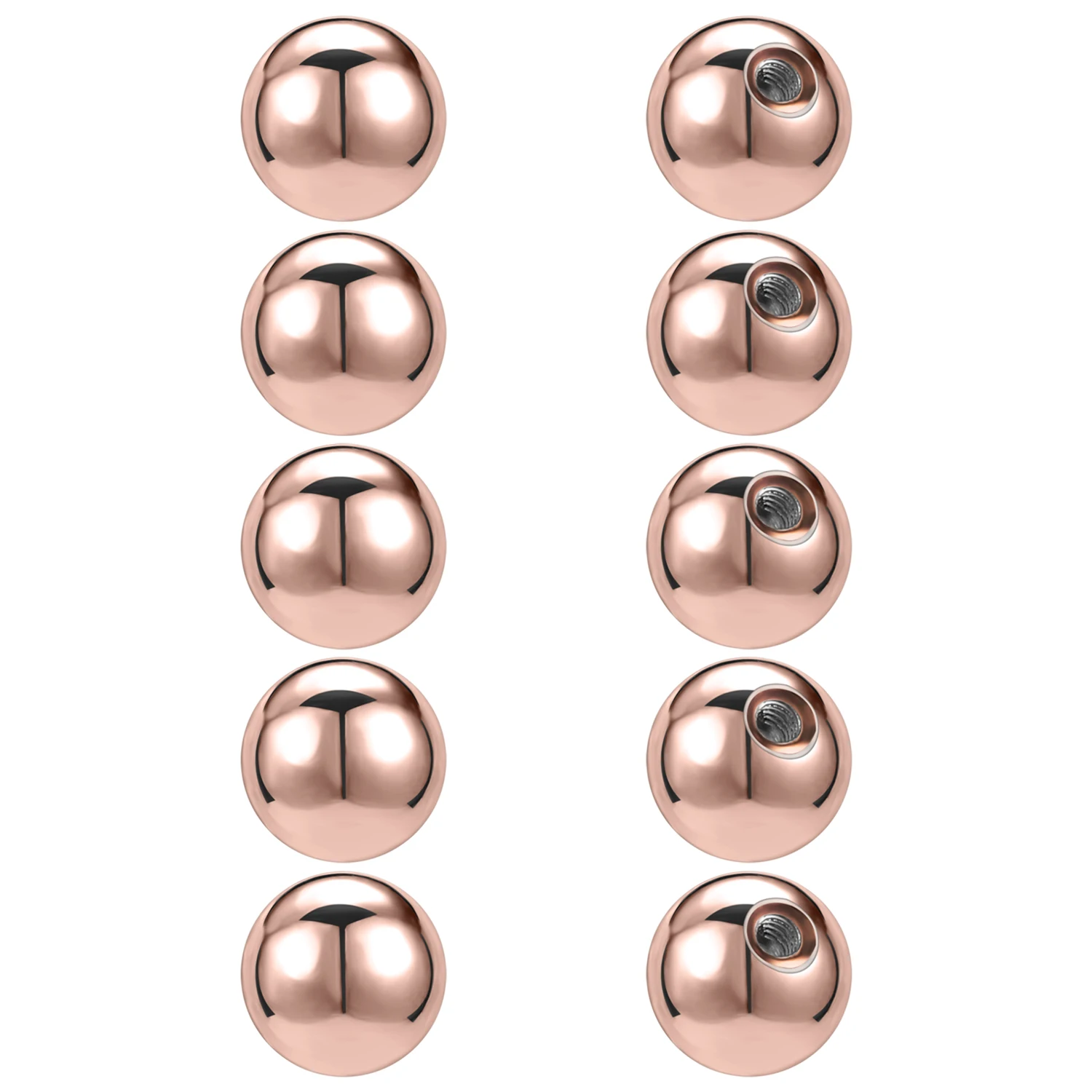 ZS 5–50 Stück 16G Edelstahl Piercing-Schraube Ersatzkugel Rosévergoldet Ohrring Kugeln Nase Labret Helix Piercing Kugel