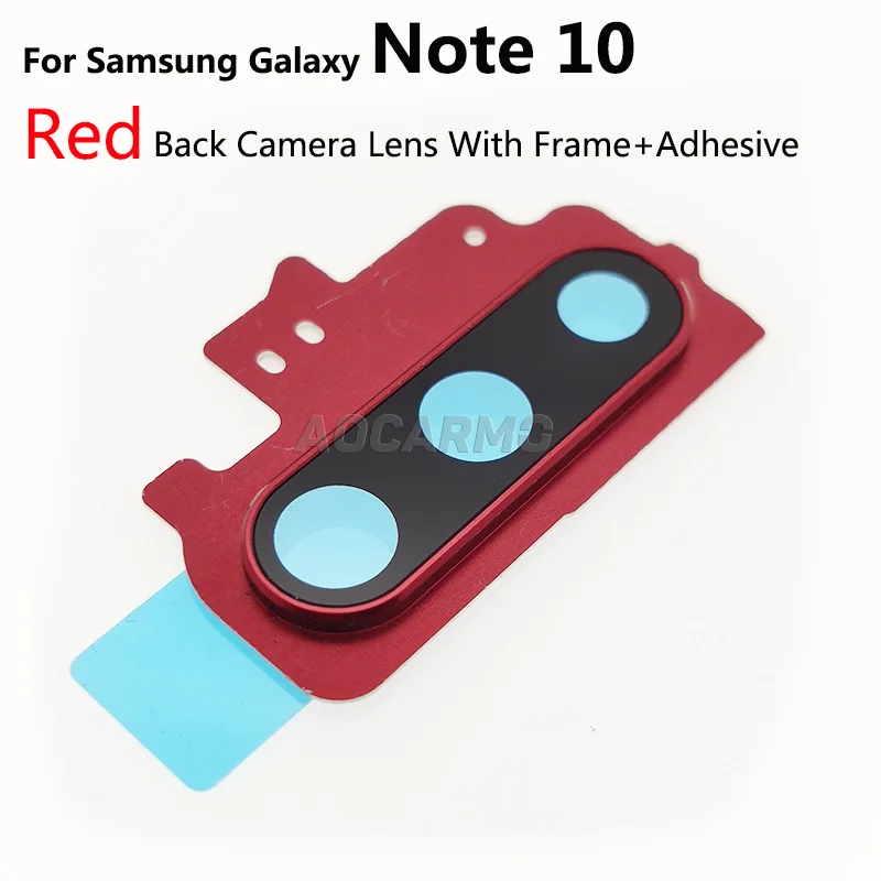 Aocarmo Rear Back Camera Lens Glass Ring Cover With Frame Adhesive For Samsung Galaxy Note 10 Plus 10+ Note10 Replacement Parts