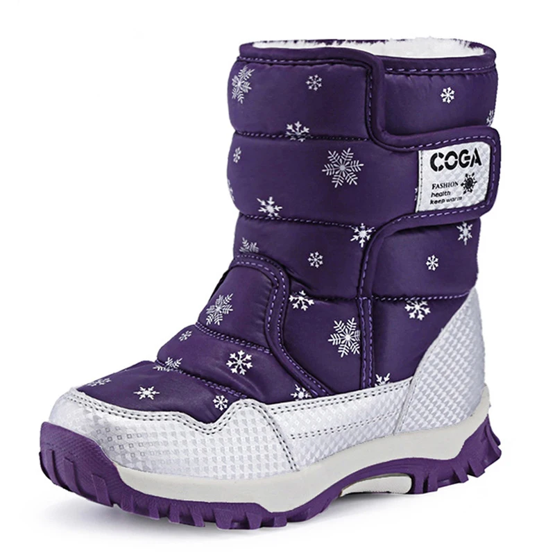 Girls Boots Children Snow Boots Winter For Girls Shoes Fashion Plush Kids Water-Proof Students Sneakers Warm Children Boots