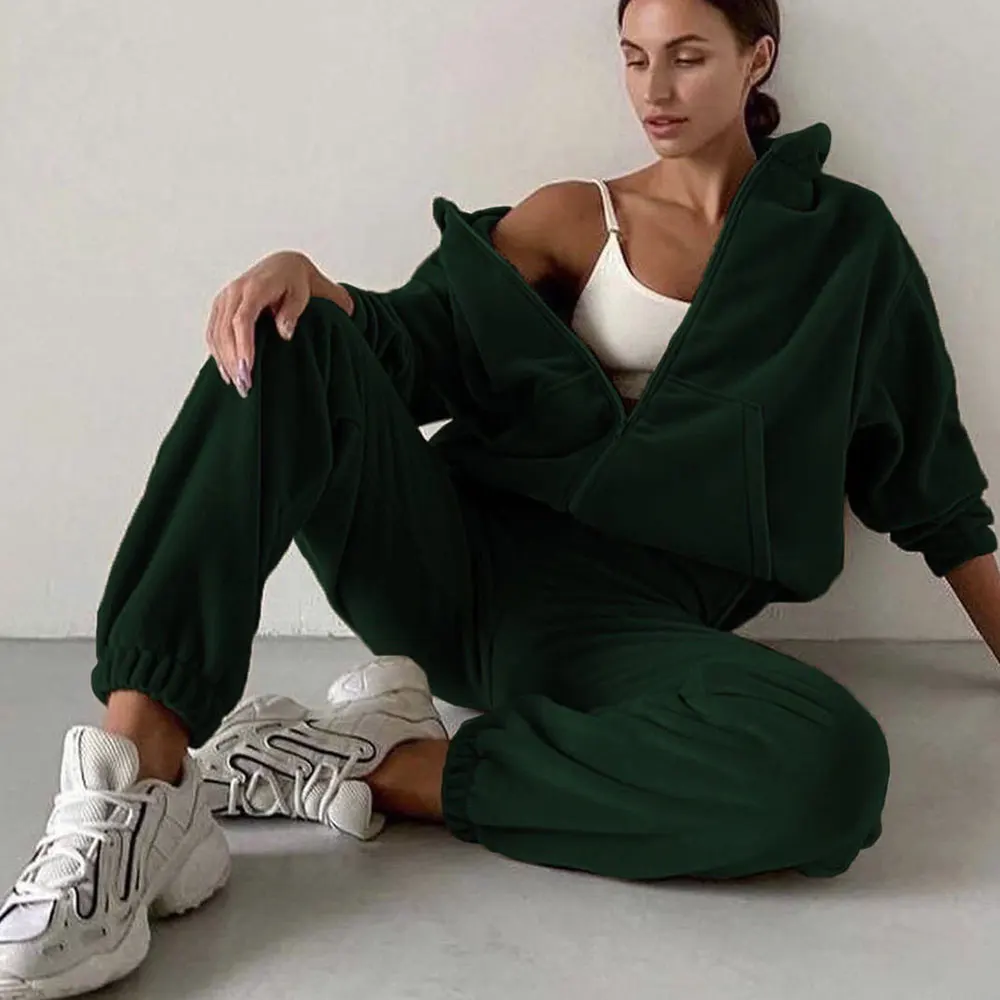 Spring 2023 Women\'s Brand Velvet Fabric Tracksuits Velour Hoody Track Suit Hoodies and Pants Oversized Sportswear Two Pieces Set