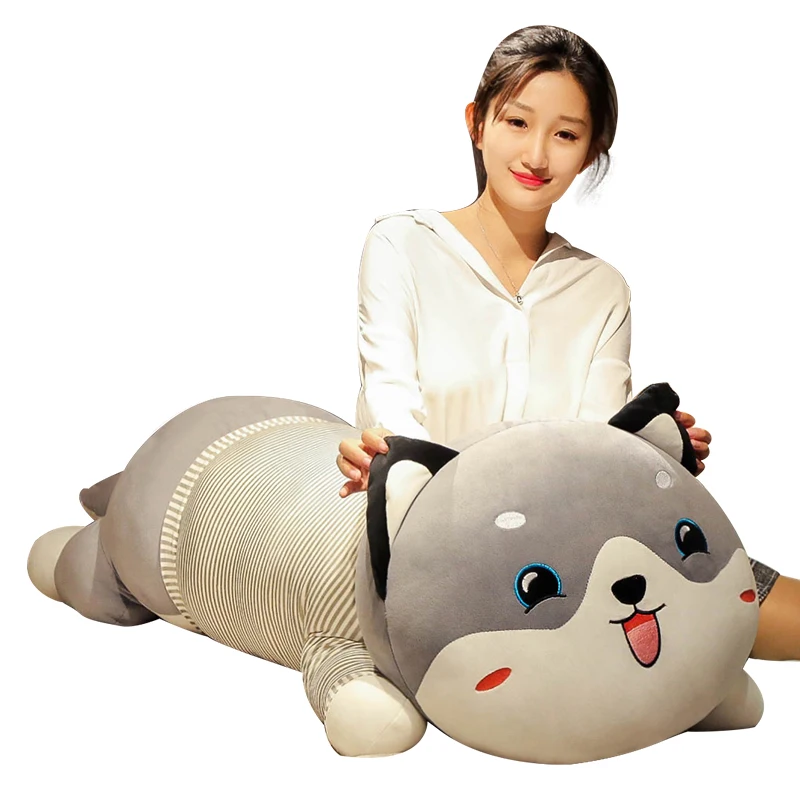 

jumbo animal husky plush doll giant cute dog toy sleeping bed pillow puppy doll super soft for children gift deco 59inch 150cm