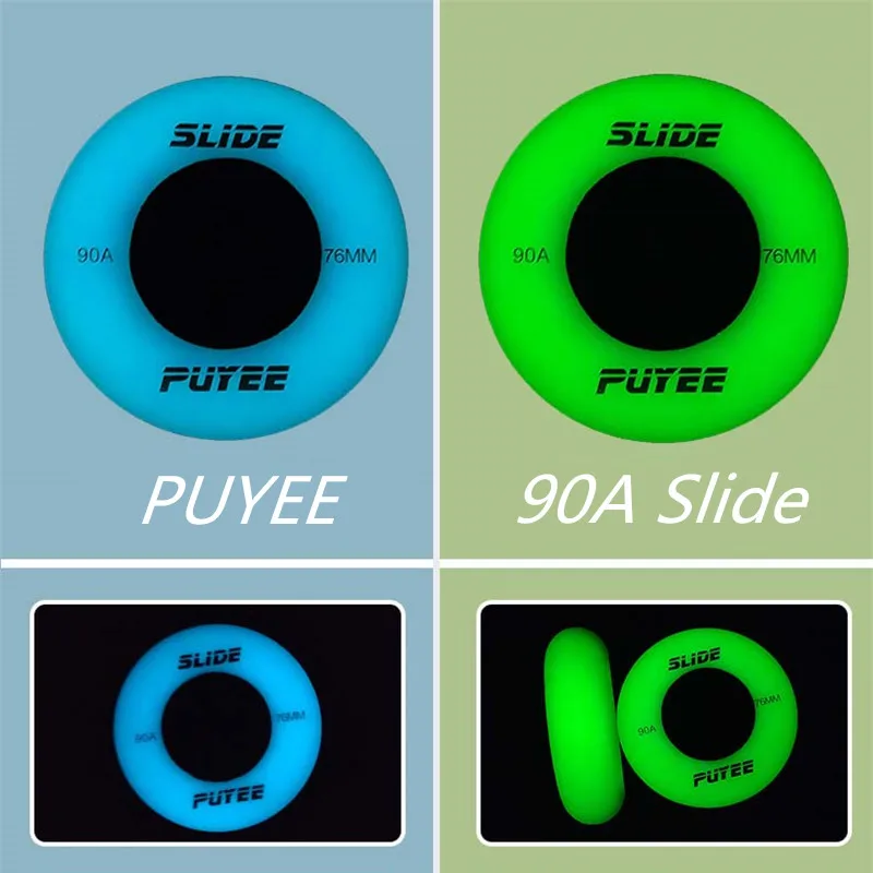 

Original PUYEE 90A Slide Inline Skates Wheels Fluorescent 72 76 80 Roller Skating Ruedas Luminous Darkness for SEBA Sliding 8pcs