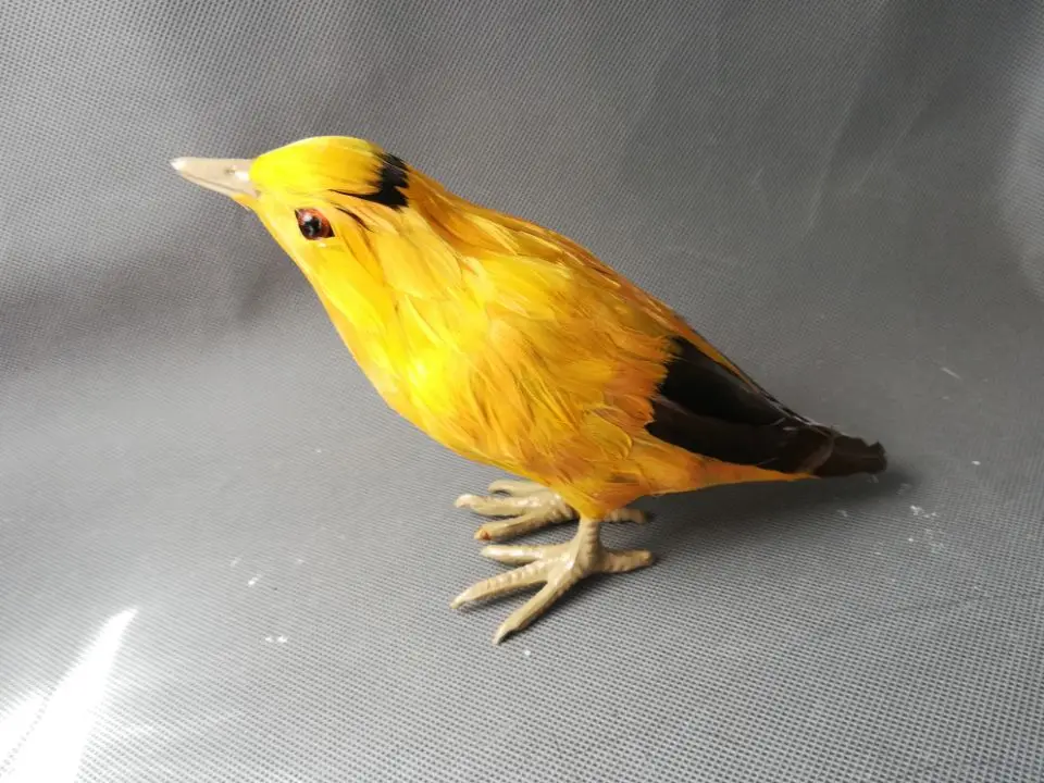 

plastic& furs simulation yellowbird 20x10cm yellow bird hard model home decoration Xmas gift a0811