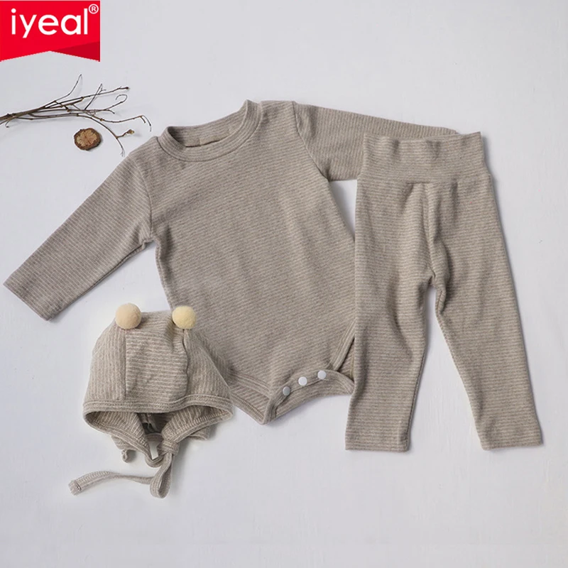 

IYEAL Infant Baby Boy Clothes Set Long Sleeve Baby Bodysuit +Pant 2PCS Newborn Boy Outfits Spring Newborn Girl Pajamas Suits