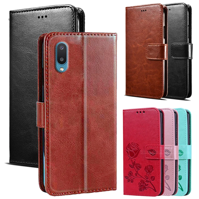 Чехол-книжка для Samsung Galaxy M02 SM-M022F, кожаный, с отделением-бумажником
