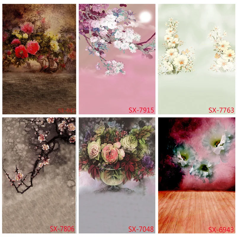 ZHISUXI Vinyl Chinese Style Flower Themed Photography Backdrops Prop Vintage Portrait Photo Studio Background YXFL-89