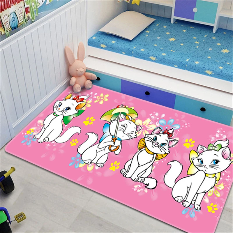 Cartoon Marie Cat Children  Rugs Anti-Slip Washable Carpets for Living Room Protective Floor Mat  Kitchen Mat Wedding Ceremony