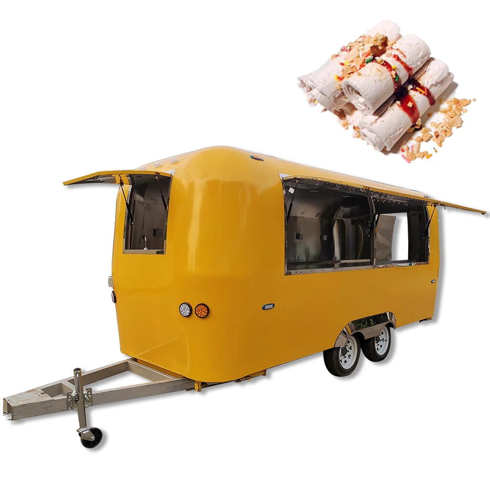 In Stock Mobile Food Cart Trailer Kiosk Snack Ice Cream Fast Juice Truck for Sale