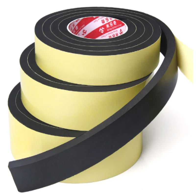 

10M Rubber Self Adhesive Sponge Seal Strip Width 10~50mm Thick 1mm 2mm3mm5mmEVA Black Foam Anti-collision Seal Gasket