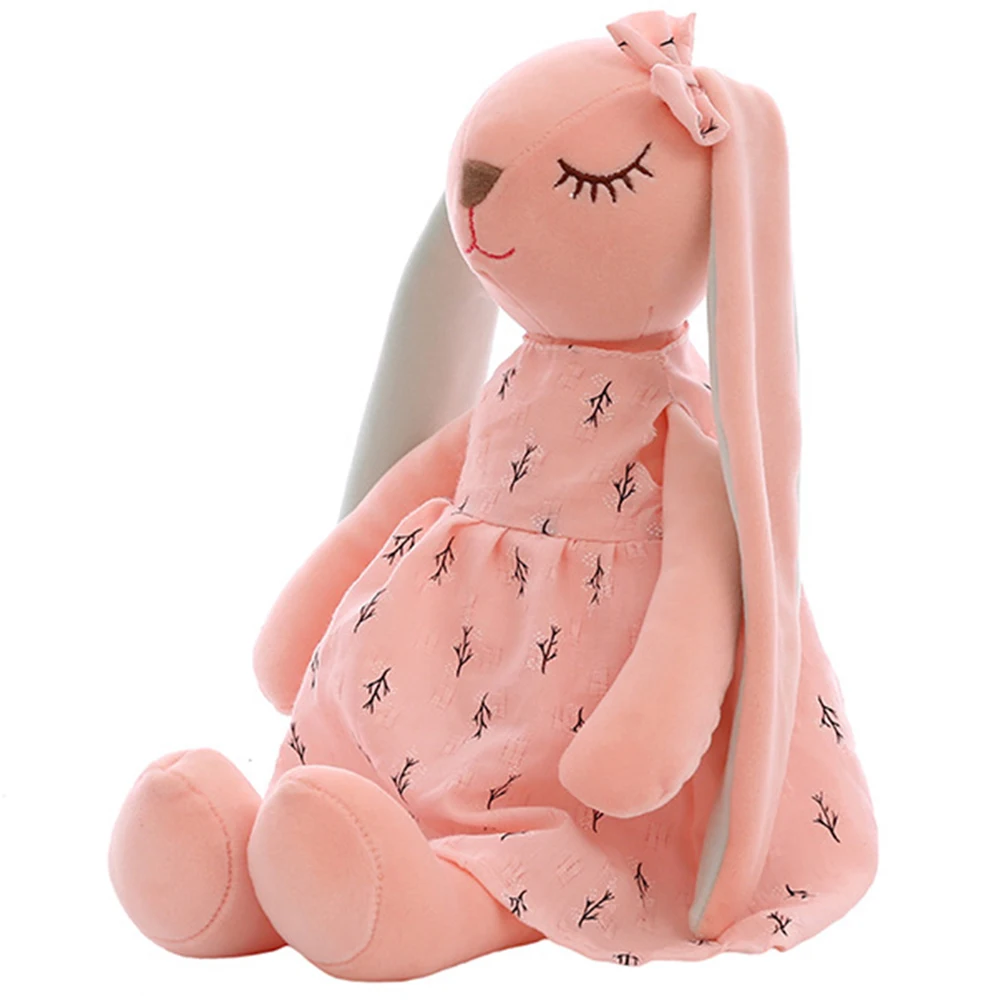 Muñeco de conejo con orejas largas de dibujos animados para bebé, juguetes de peluche suaves para niños, conejo durmiendo Mate, juguetes de animales de peluche para bebés, 35CM