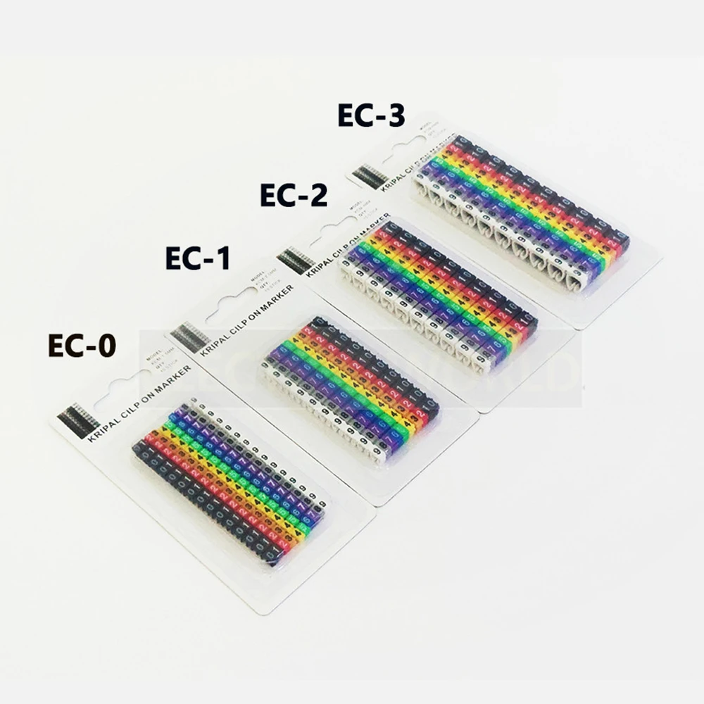 Plastic Cable Marker Label EC-0 Wire Marker Number 0 to 9 Cable Size 1.5 Sqmm Colored PVC Cable Markers Insulation Marker