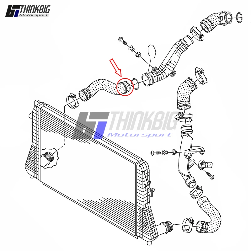 Alloy Bayonet Style Hose Coupler 55-64 For 2007-2016 VW Golf GTI MK5 MK6/Scirocco/Passat B6/CC/Tiguan/R32/Rabbit/Jetta  2.0T