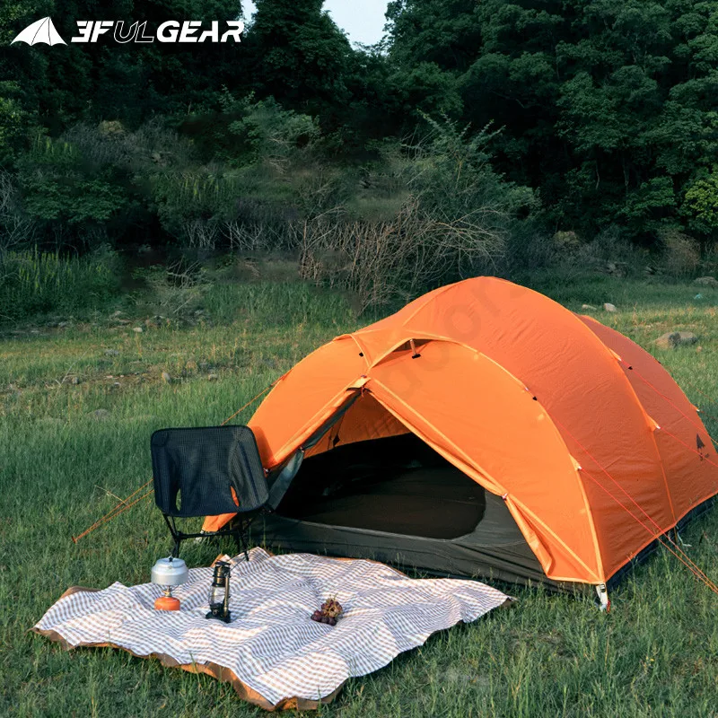 Imagem -02 - Gear-ultralight Silicone Outdoor Camping Tent com Mat Gratuito Tent Impermeável 5000 mm Grande Espaço 34 Temporada 15d Pessoas 3f ul