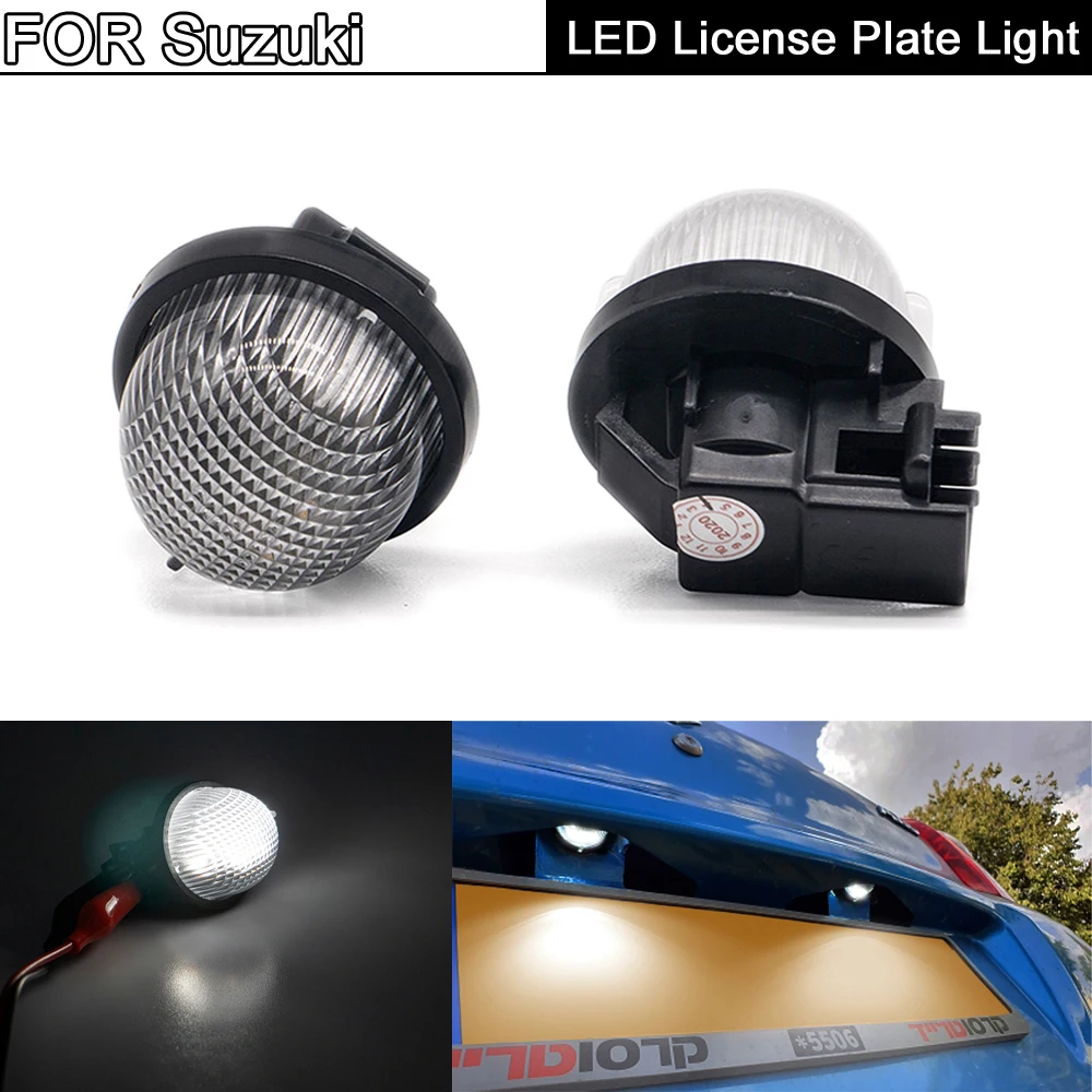 For Suzuki 2 sztuk białe podświetlanie LED do rejestracji oświetlenie tablicy rejestracyjnej dla Suzuki Jimmy Alto Carry Pickup Grand Vitara Swift Wagon Opel Agila