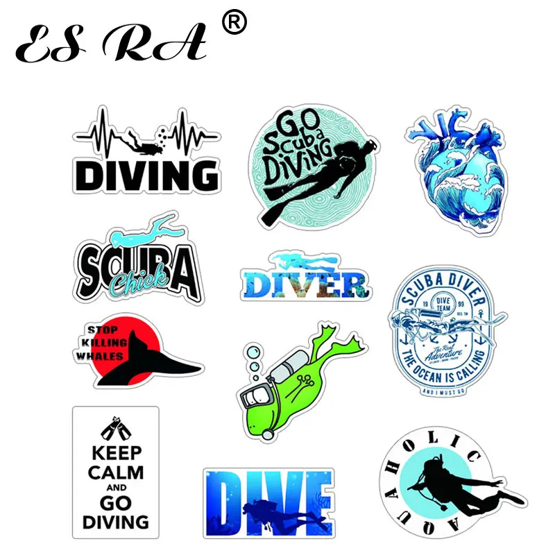 Diving Stickers Waterproof PVC Outdoor Decals for Car Laptop Pegatinas Matt  Flippers Skateboard Luggage Decorate DIY