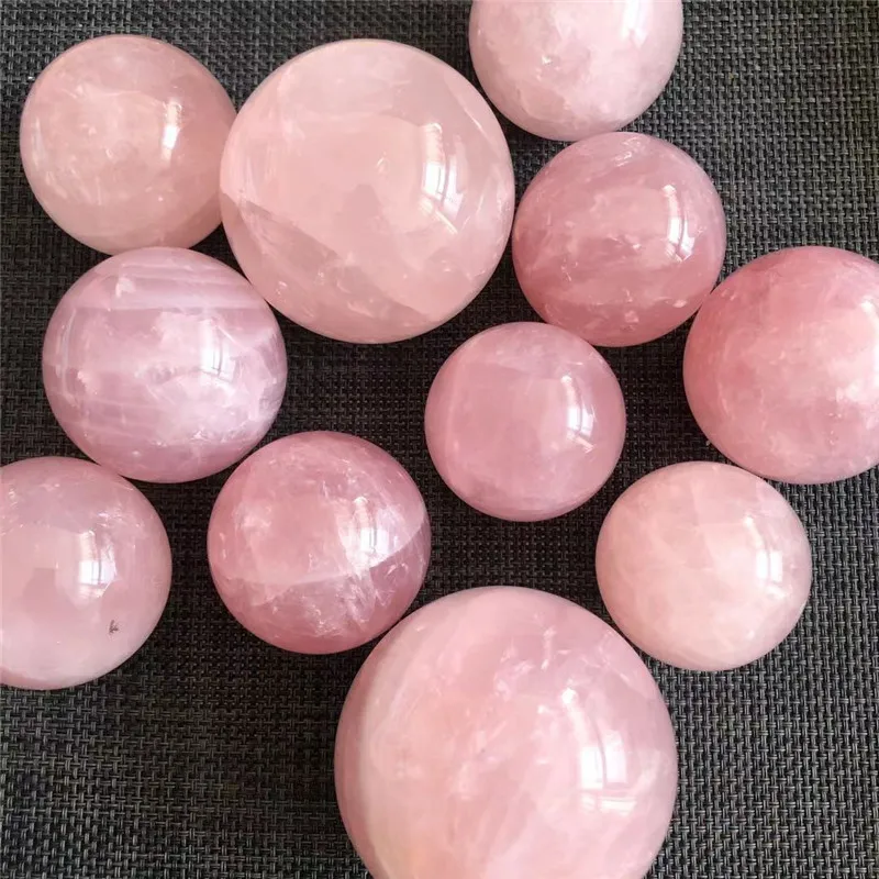 

natural pink jewelry balls healing crystals Spiritual rose quartz sphere for Home Decoration