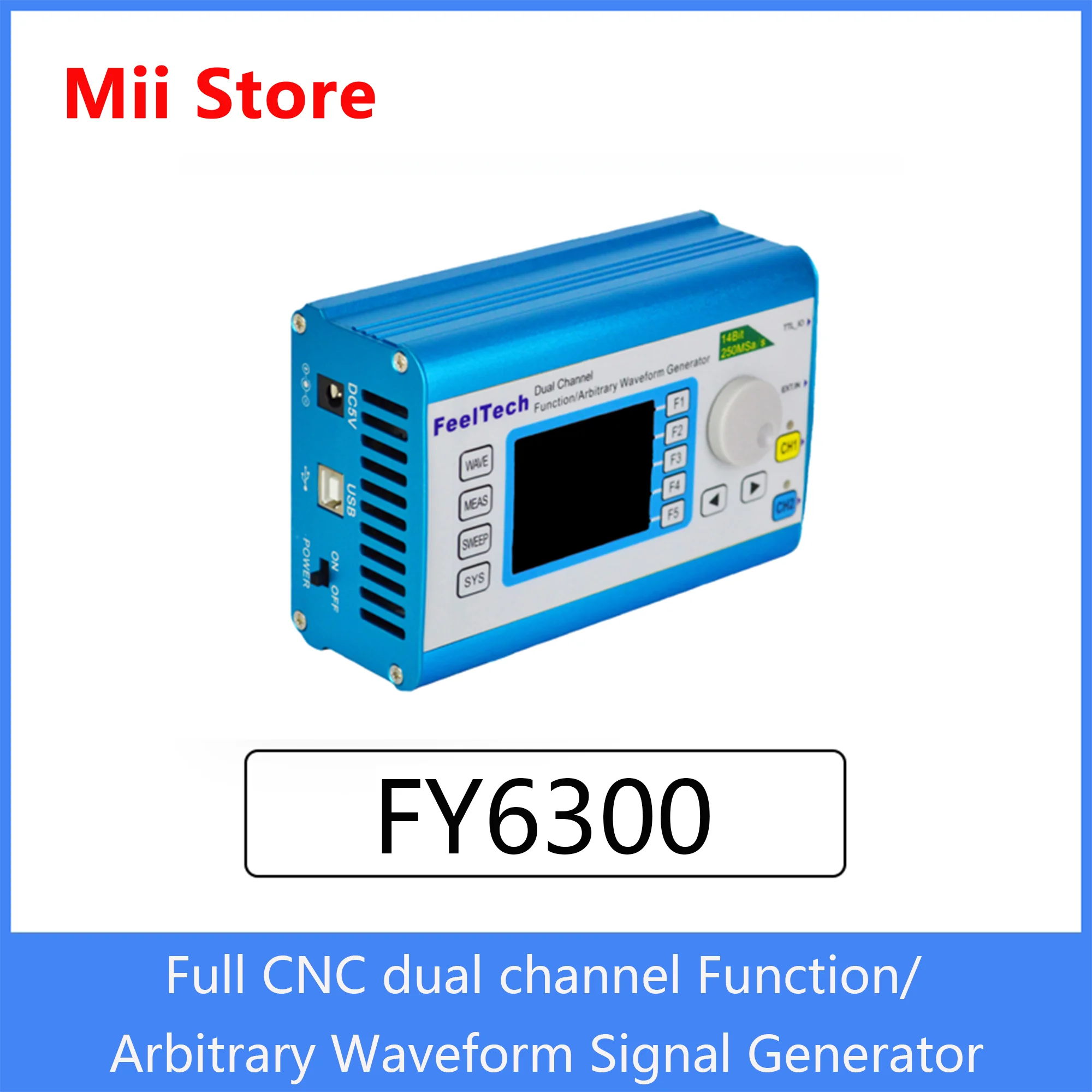 FY6300 generatore di segnale 60MHz generatore di frequenza generatore di segnale di frequenza sinusoidale blu generatore di forme d'onda