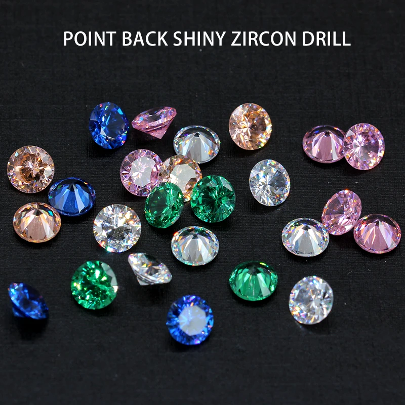 20p 6.0mm 8.0mm 10mm AAAAA Grade Cubic Zirconia Stone Multicolor Round Cut Loose For Gems Woman's Jewelry Nail Art Accessories