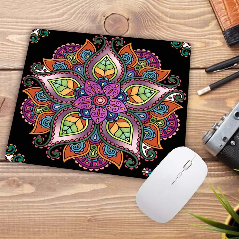 XGZ Beautiful Mandalas Pattern Rubber Mouse Mat Desktop Mats Notebook Gamer Mousepad Gamer Computer Gaming Art Mouse Pad 22X18CM